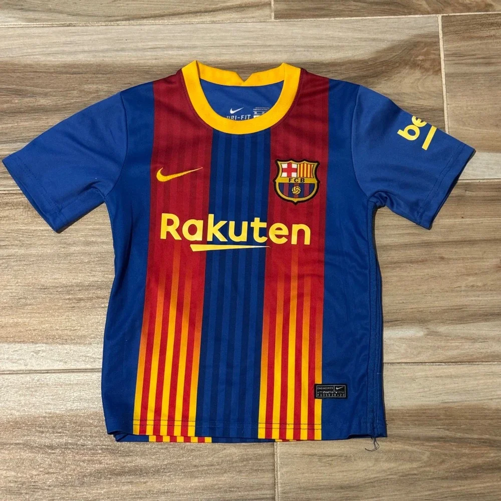 Nike FC Barcelona 2020-21 Home Jersey Kids Nico 5 Blue Red Rakuten Soccer Shirt
